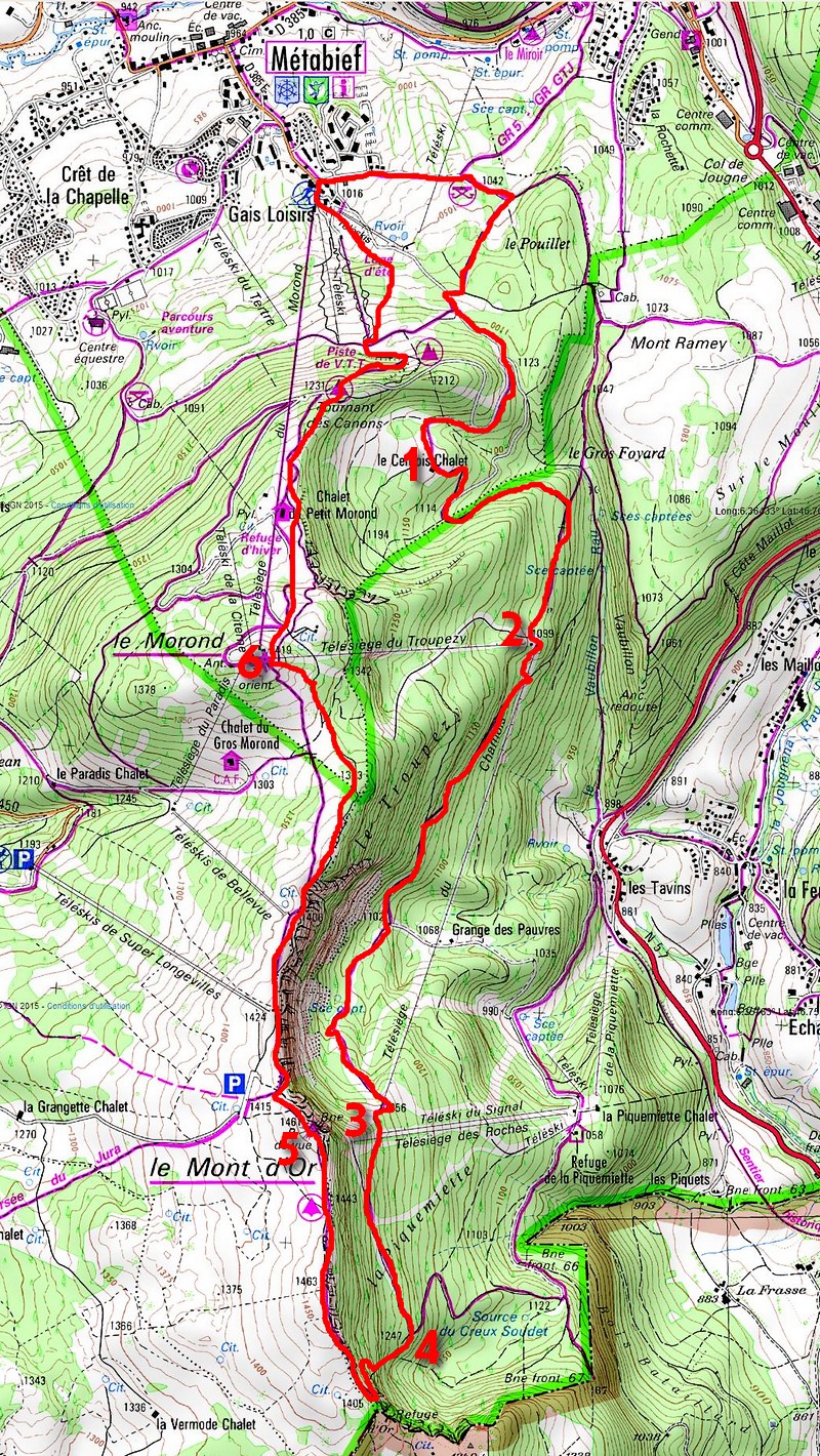 map CdR82 metabief randonnée Mont d'Or